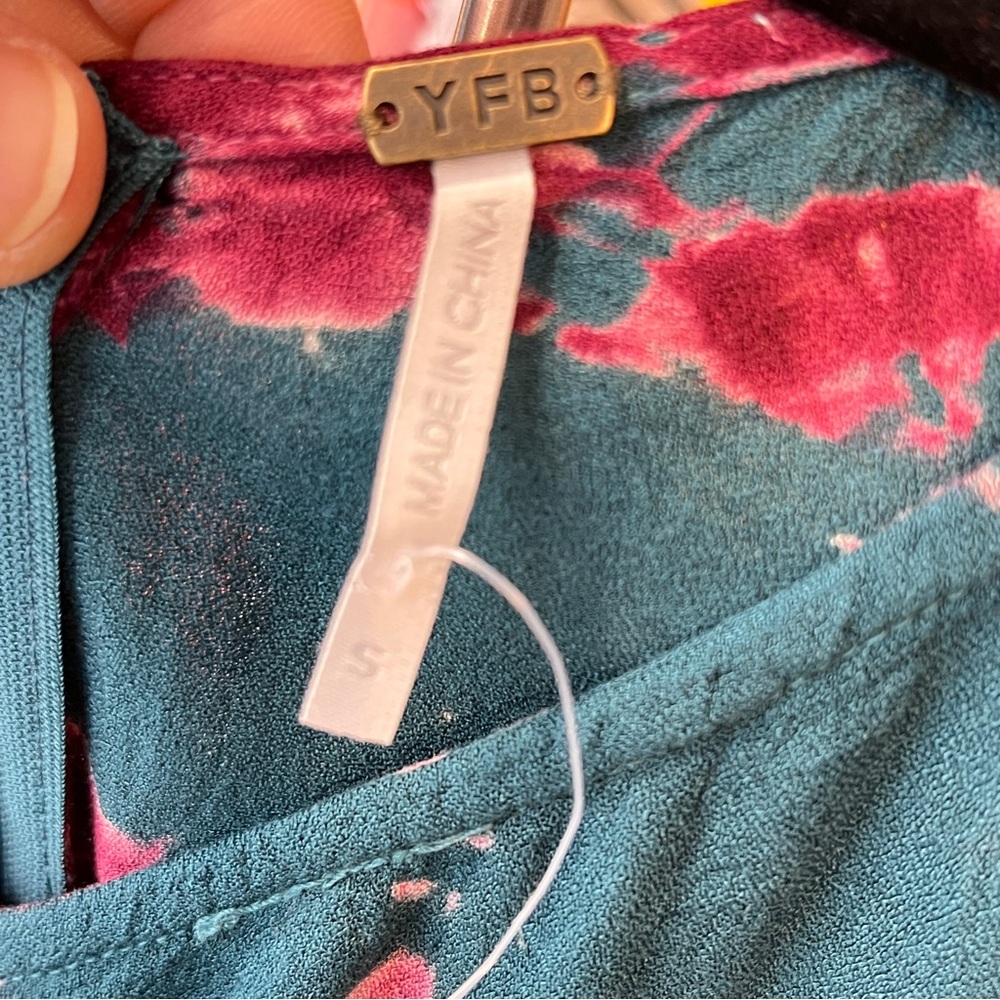 NEW YFB Young Fabulous & Broke Maxi Dress in Dark Teal Savannah Wash Tie Dye S - Picture 10 of 12